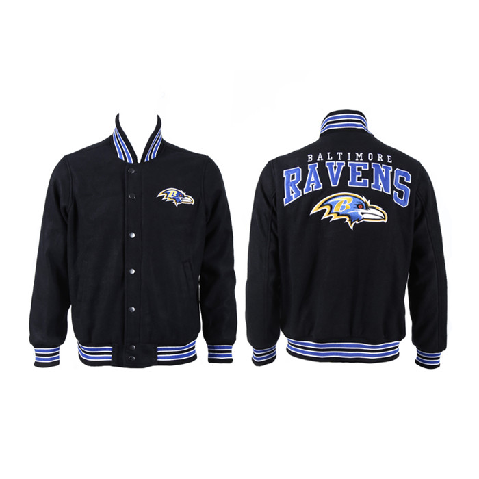 Men's Baltimore Ravens Black Stitched Jacket